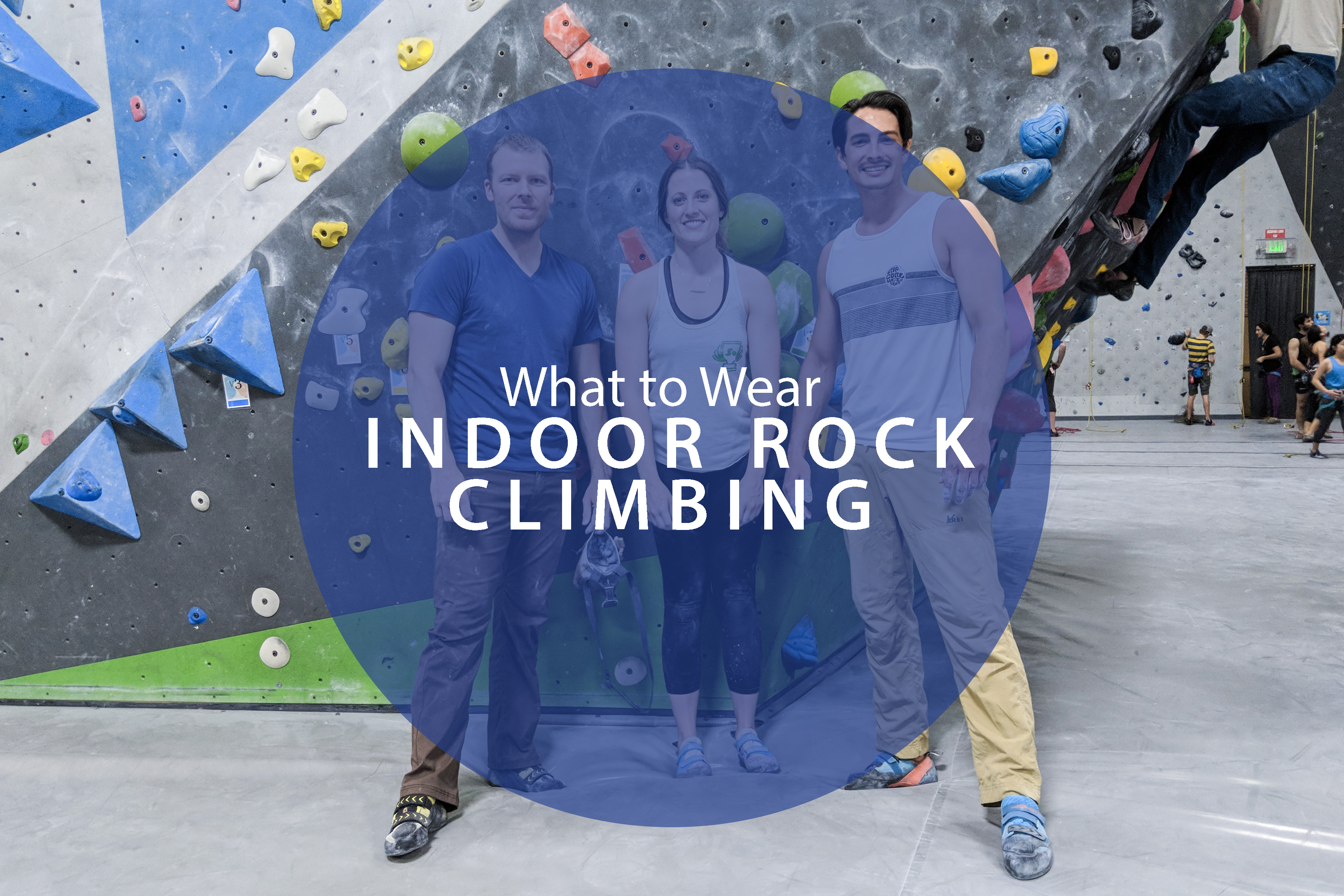 Sporty couple of climbers dressed in a rock climbing outfit